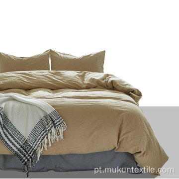 Conjunto de cama de algodão lavado americano maciço